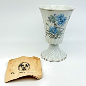 Haviland Limoges France Mazagran Cocktail Goblet Bergere Blue Floral Vase